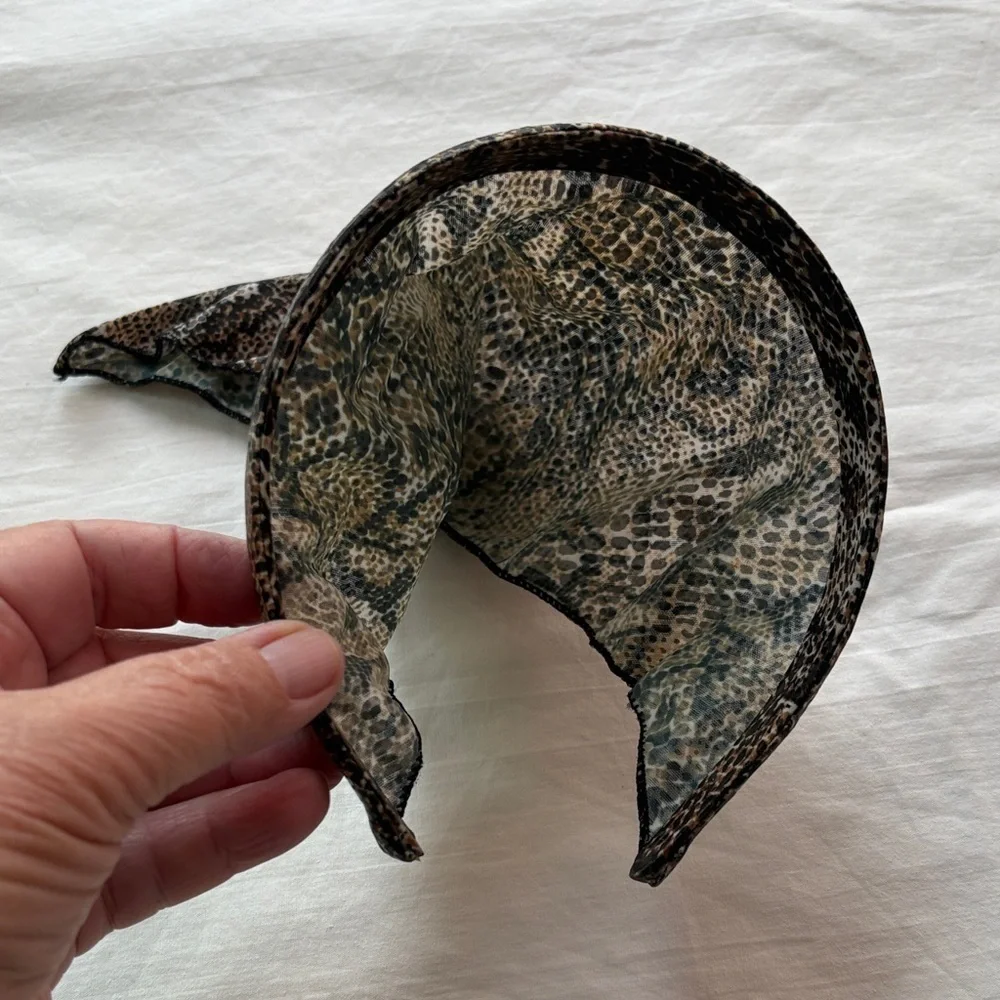 Child’s Animal Print Headband - Brown and Black. Y2K